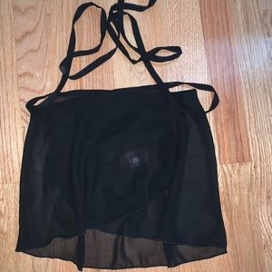 Black mesh wrap skirt